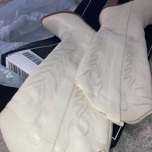 Tall White Cowboy boots